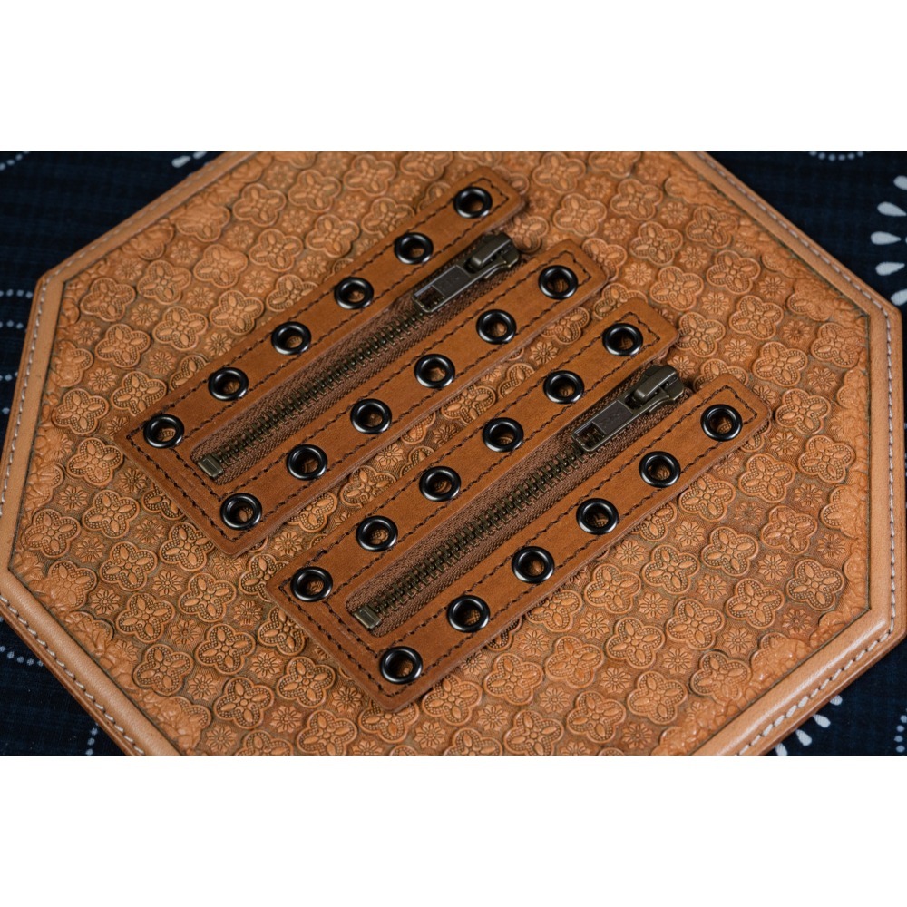 真皮6孔拉鍊盤-多色，真皮拉鍊盤，皮靴用免綁鞋帶 (高質感，進口植鞣革，timberland，redwing)-細節圖5