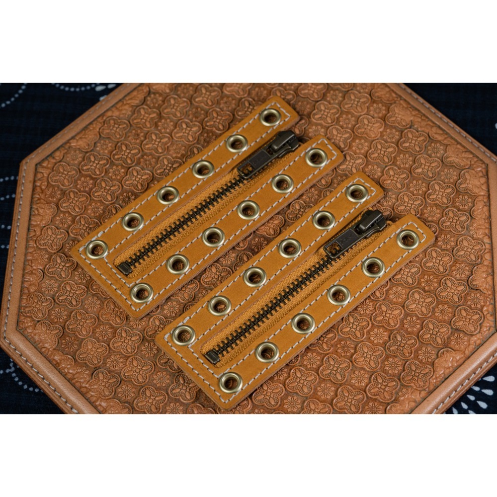 真皮6孔拉鍊盤-多色，真皮拉鍊盤，皮靴用免綁鞋帶 (高質感，進口植鞣革，timberland，redwing)-細節圖6