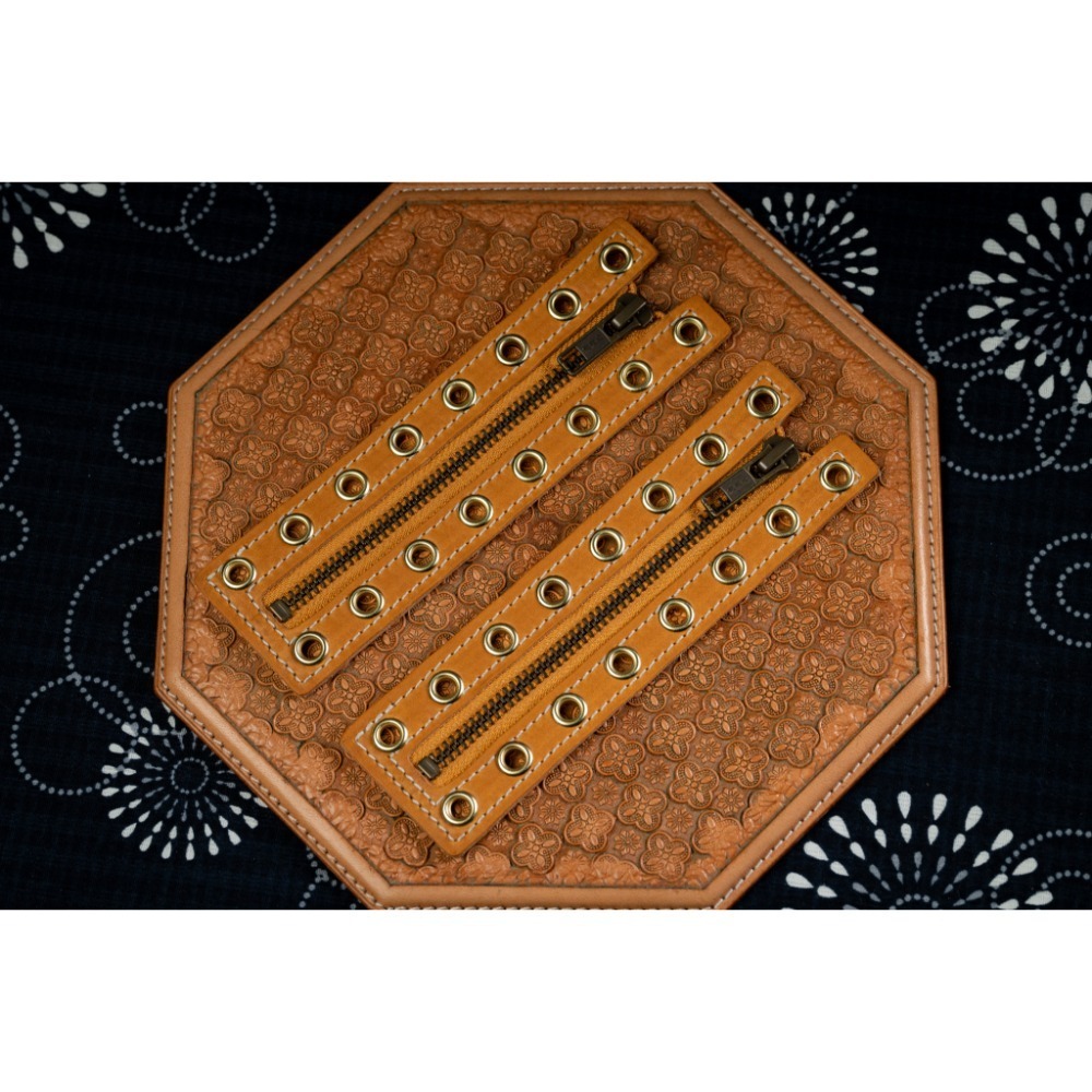 真皮8孔拉鍊盤-多色，真皮拉鍊盤，皮靴用免綁鞋帶 （高質感，進口植鞣革，timberland，redwing）-規格圖5