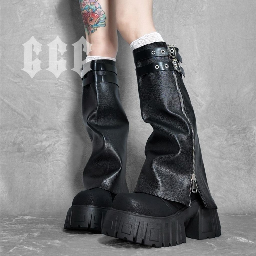 666 SHOP 「台灣出貨 預購商品」35-40碼8cm可拆卸兩穿式褲管靴馬丁靴個性小眾暗黑韓團舞團女團-細節圖3