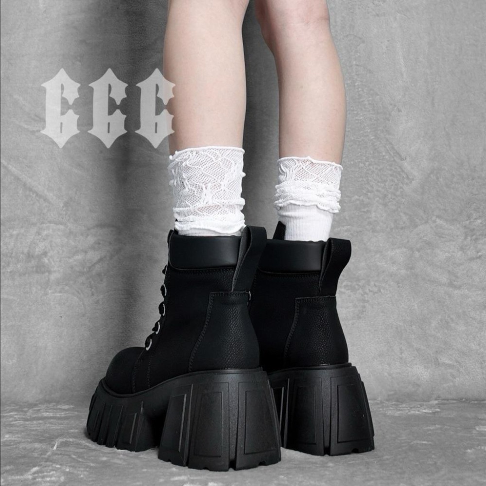 666 SHOP 「台灣出貨 預購商品」35-40碼8cm可拆卸兩穿式褲管靴馬丁靴個性小眾暗黑韓團舞團女團-細節圖7
