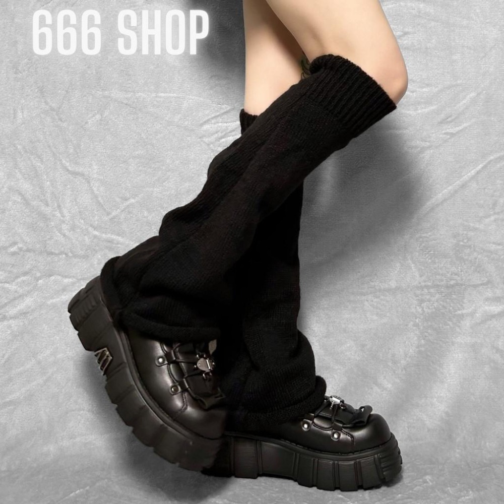 666 SHOP 「台灣現貨」闊腿顯瘦襪套JK女孩穿搭cos保暖lolita cosplay腿套黑色白色-細節圖3
