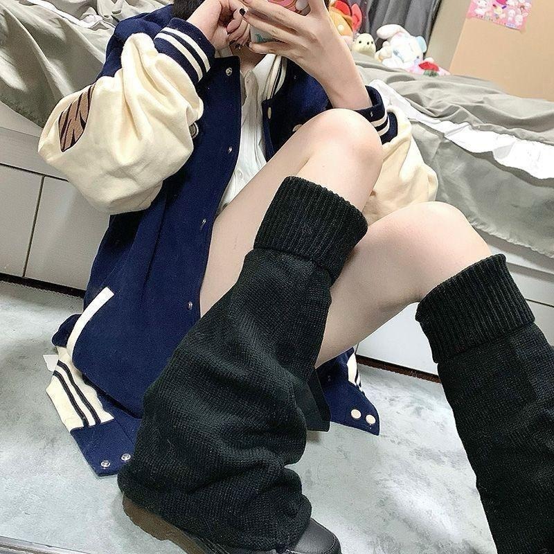 666 SHOP 「台灣現貨」闊腿顯瘦襪套JK女孩穿搭cos保暖lolita cosplay腿套黑色白色-細節圖8