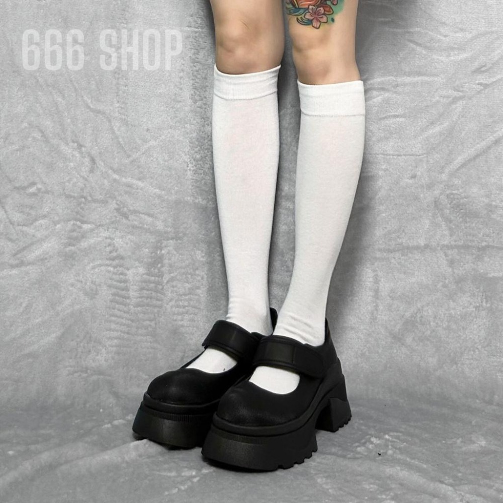 666 SHOP 「台灣現貨」35-40碼7cm增高韓系魔鬼氈甜妹JK瑪麗珍復古厚底小皮鞋-細節圖2