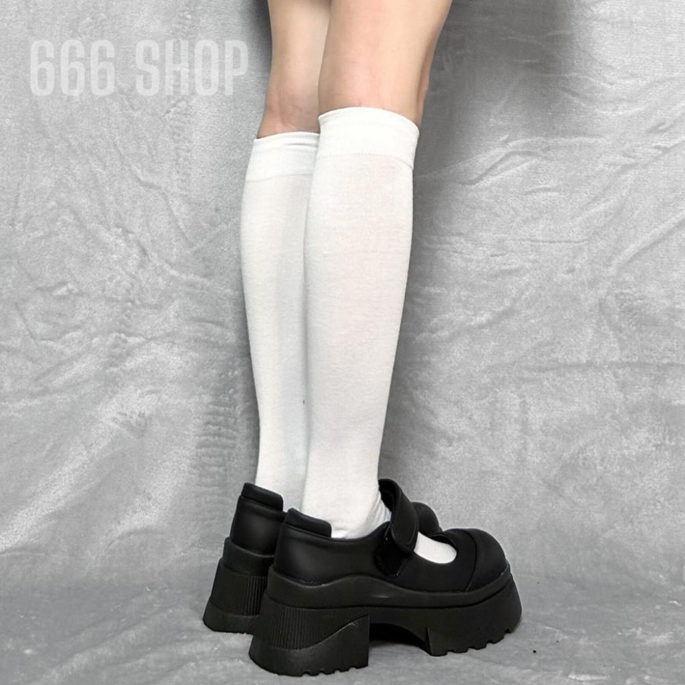 666 SHOP 「台灣現貨」35-40碼7cm增高韓系魔鬼氈甜妹JK瑪麗珍復古厚底小皮鞋-細節圖3