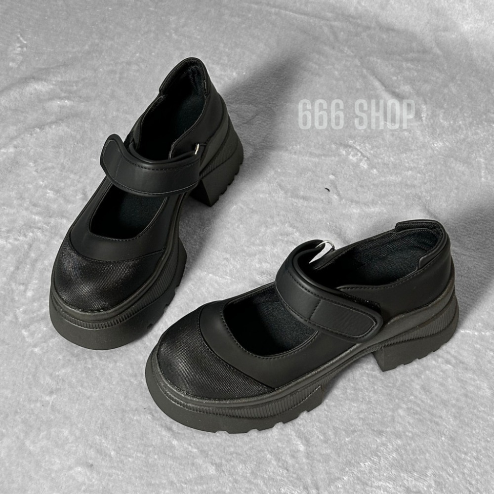 666 SHOP 「台灣現貨」35-40碼7cm增高韓系魔鬼氈甜妹JK瑪麗珍復古厚底小皮鞋-規格圖6