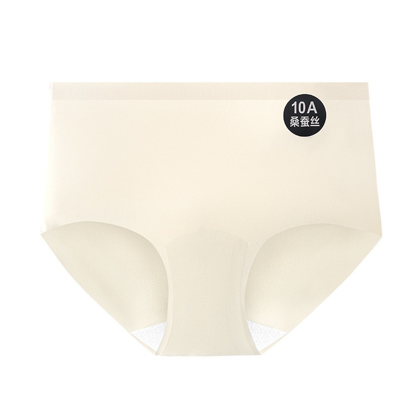 666 SHOP 「台灣現貨」10A桑蠶絲冰絲內褲女奶皮中腰無痕少女抗菌襠三角褲女士美拉德透氣-規格圖11