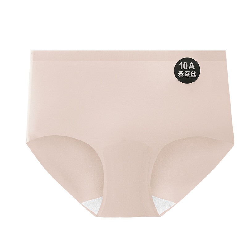 666 SHOP 「台灣現貨」10A桑蠶絲冰絲內褲女奶皮中腰無痕少女抗菌襠三角褲女士美拉德透氣-規格圖11
