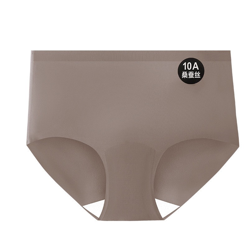 666 SHOP 「台灣現貨」10A桑蠶絲冰絲內褲女奶皮中腰無痕少女抗菌襠三角褲女士美拉德透氣-規格圖11
