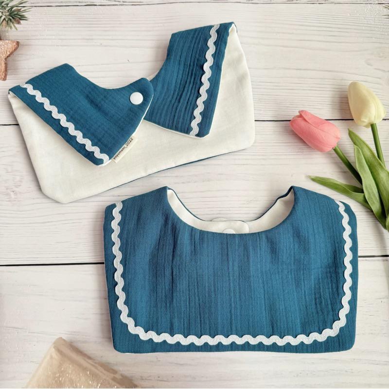 ［海軍領圍兜］午夜藍｜台灣製布料｜有數量皆為現貨-細節圖3