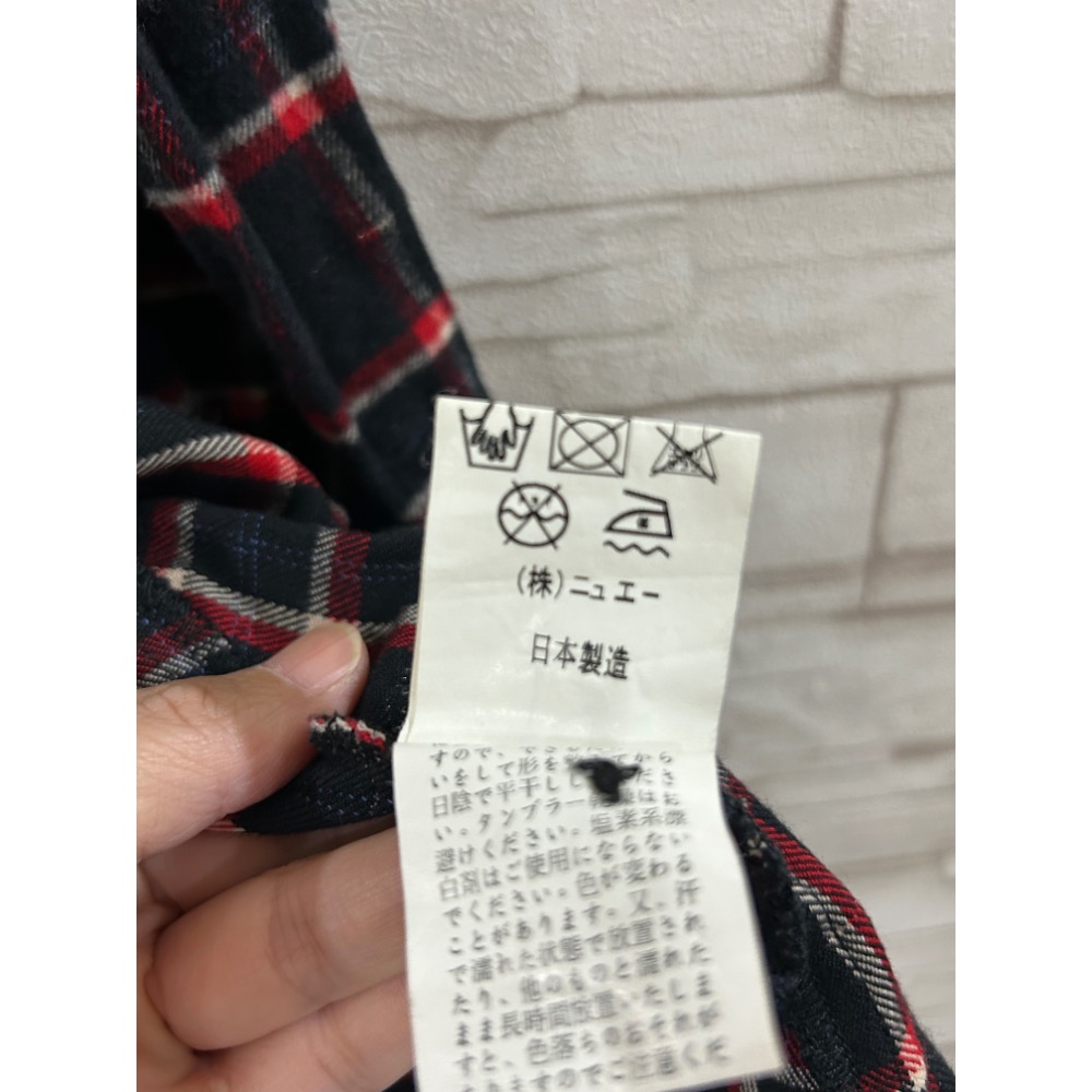muee  mono連帽格紋襯衫M 日本製-細節圖4