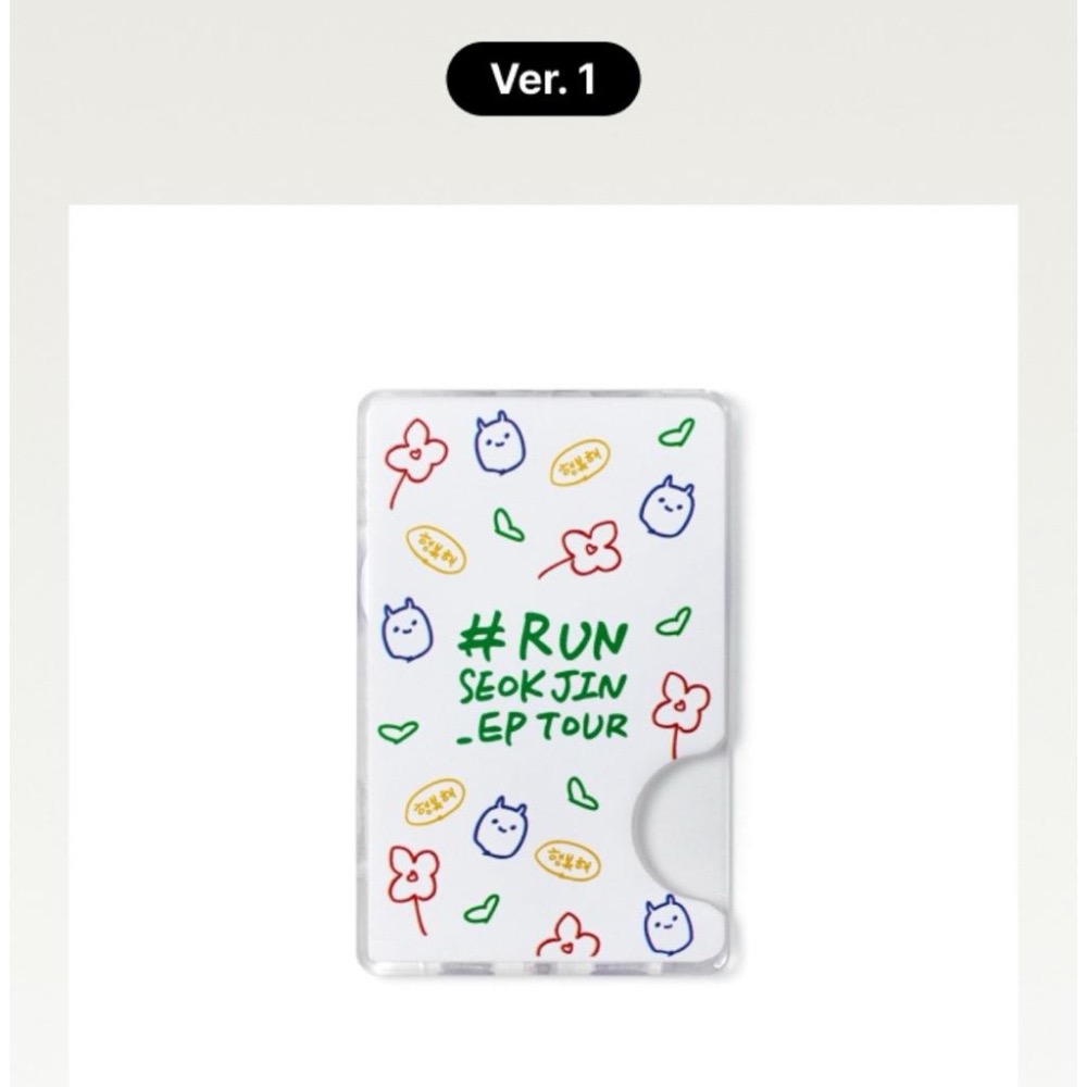 BTS Jin#runseokjin_ep tour 安可場演唱會週邊 鮪魚包 宇豆T 鮪魚罐頭藍T 大頭徽章 磁吸卡夾-細節圖3