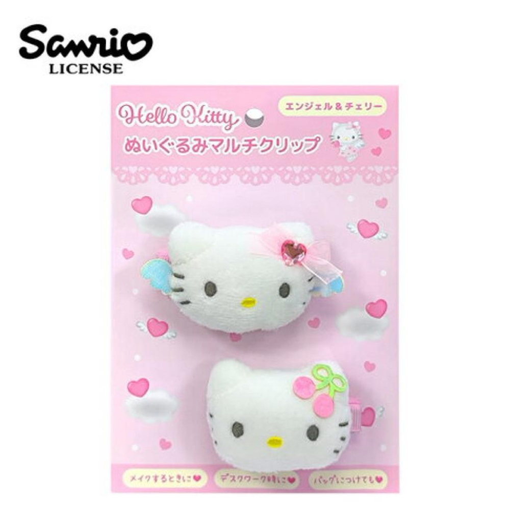 Hello Kitty 毛絨立體髮夾 包包夾飾 烤焦凱蒂貓-細節圖2