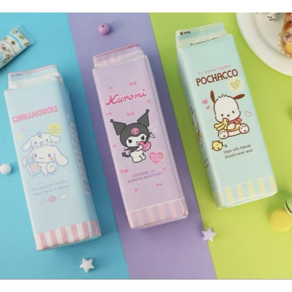 韓國🇰🇷 三麗鷗 牛奶盒造型筆袋 化妝包 收納包 庫洛米 大耳狗 帕恰狗-細節圖2