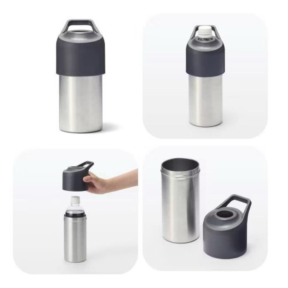 日本🇯🇵無印良品 寶特瓶不鏽鋼保冷杯 保冷瓶 無印 MUJI 寶特瓶保冷杯 白色現貨-細節圖2