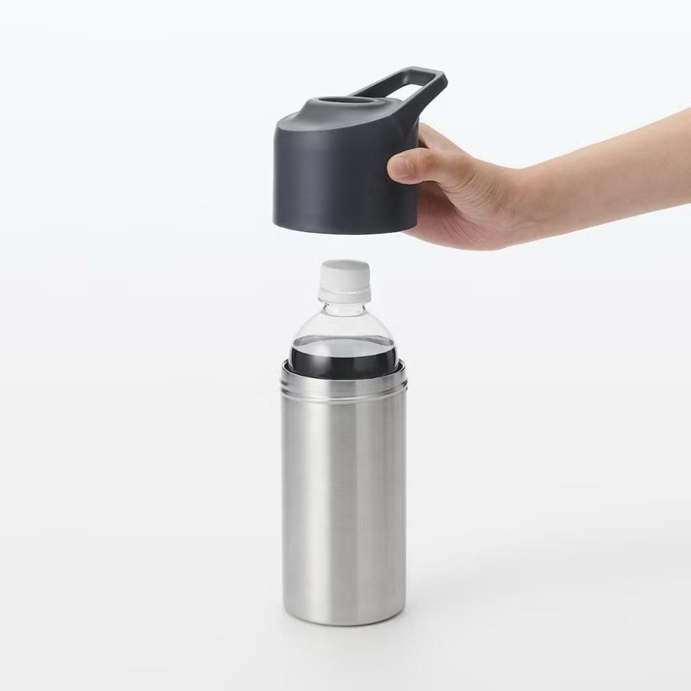 日本🇯🇵無印良品 寶特瓶不鏽鋼保冷杯 保冷瓶 無印 MUJI 寶特瓶保冷杯 白色現貨-細節圖6