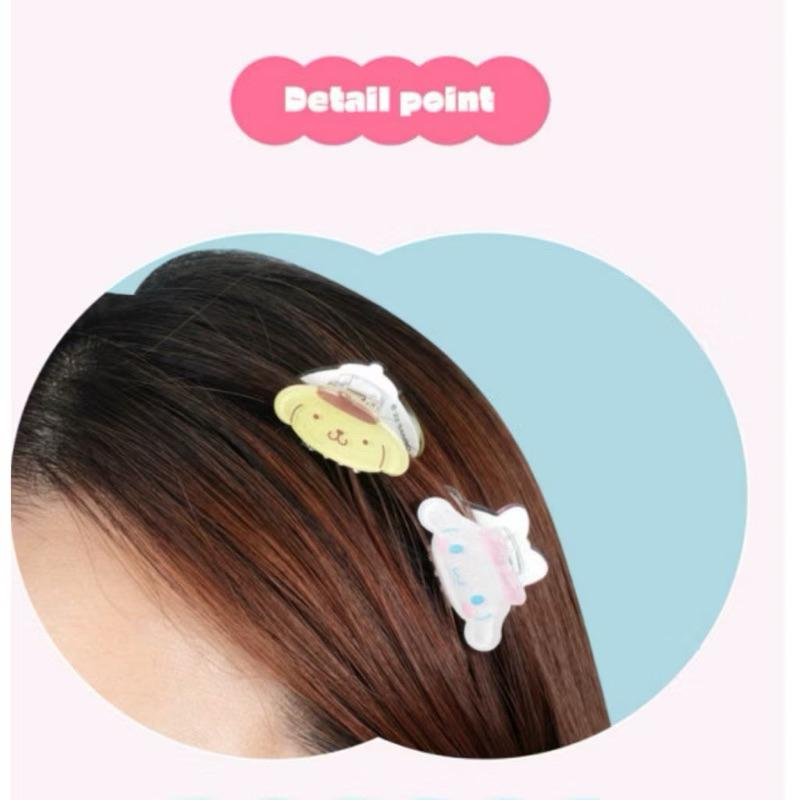 韓國🇰🇷限定 三麗鷗 大耳狗毛絨鯊魚夾 凱蒂貓 庫洛米 大耳狗 小髮夾*4一組-細節圖6