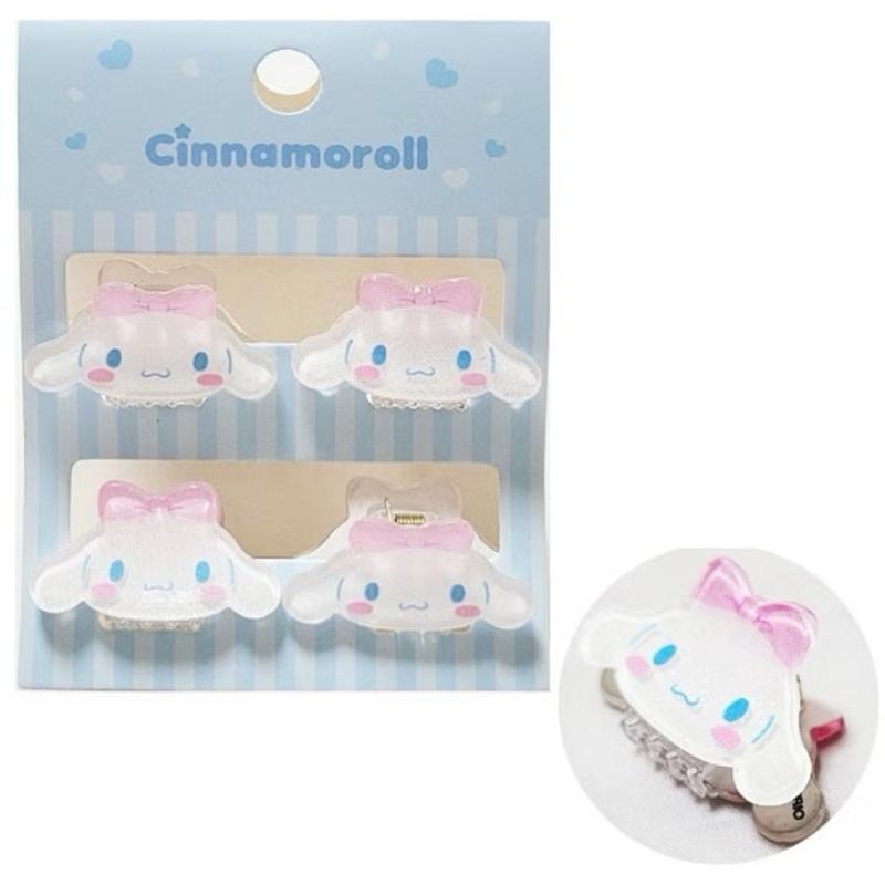 韓國🇰🇷限定 三麗鷗 大耳狗毛絨鯊魚夾 凱蒂貓 庫洛米 大耳狗 小髮夾*4一組-細節圖7