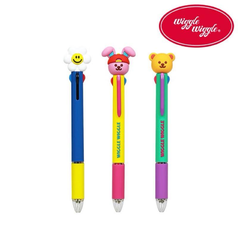 韓國Wiggle Wiggle 黑色單色原子筆/黑藍紅紫四色原子筆-細節圖4