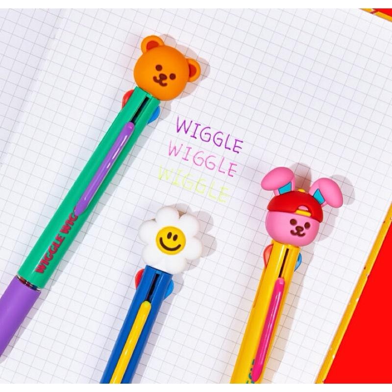 韓國Wiggle Wiggle 黑色單色原子筆/黑藍紅紫四色原子筆-細節圖3