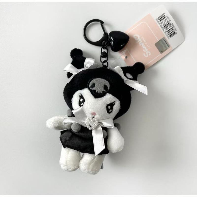 三麗鷗 韓國🇰🇷限定 黑色愛心華麗風鑰匙圈 凱蒂貓 美樂蒂 庫洛米 現貨🔥-細節圖2