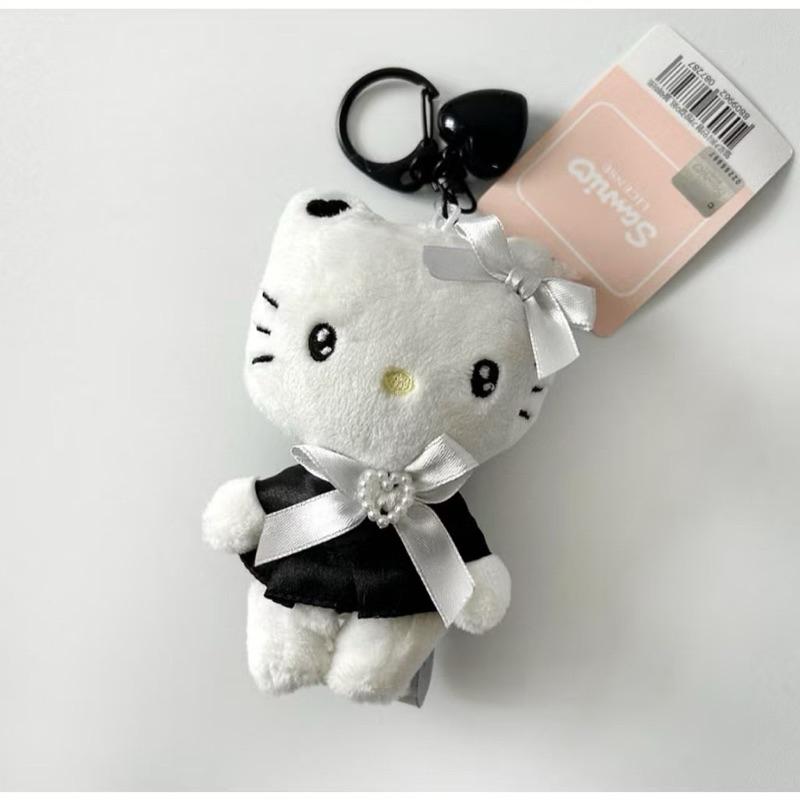 三麗鷗 韓國🇰🇷限定 黑色愛心華麗風鑰匙圈 凱蒂貓 美樂蒂 庫洛米 現貨🔥-細節圖4