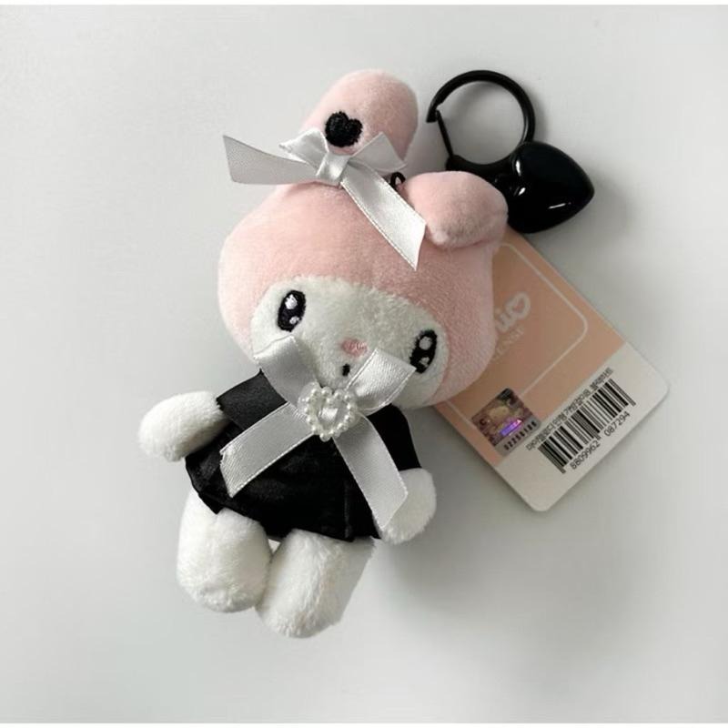 三麗鷗 韓國🇰🇷限定 黑色愛心華麗風鑰匙圈 凱蒂貓 美樂蒂 庫洛米 現貨🔥-細節圖3