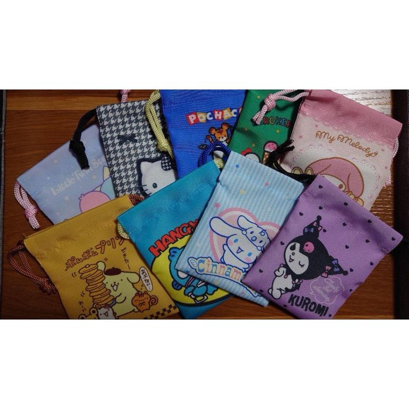 日本🇯🇵三麗鷗家族 束口袋盲包 凱蒂貓 大耳狗 庫洛米 布丁狗 美樂蒂 大眼蛙 帕恰狗 酷企鵝 漢頓 雙子星-細節圖5