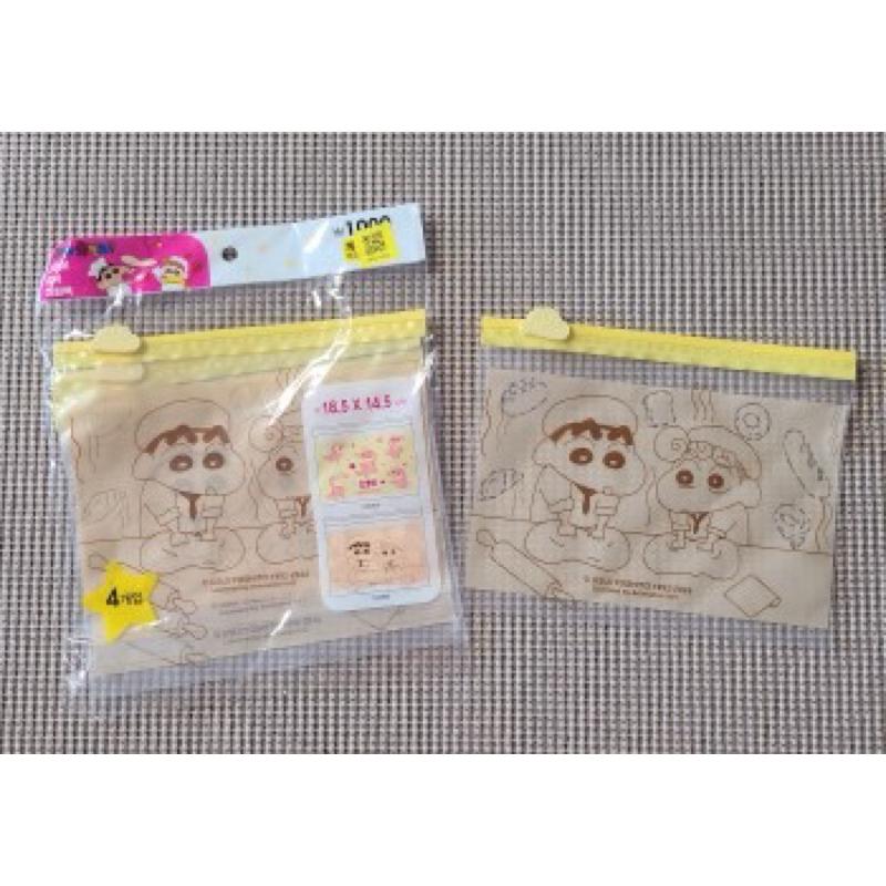 韓國🇰🇷大創蠟筆小新 小物夾鏈收納袋4入/自黏袋25入一包/小新防衛隊夾鏈袋4入-細節圖2