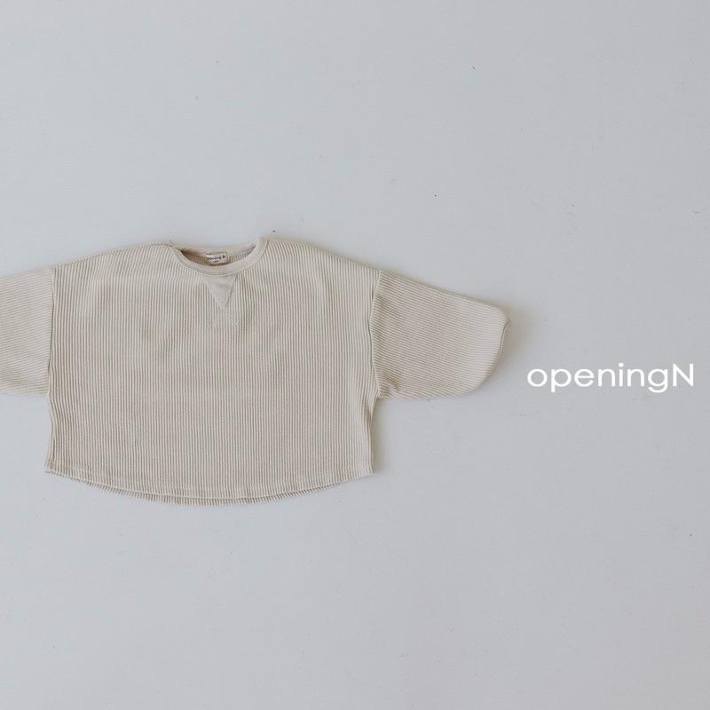 韓國🇰🇷openingN 童裝寬版落肩螺紋上衣-細節圖2