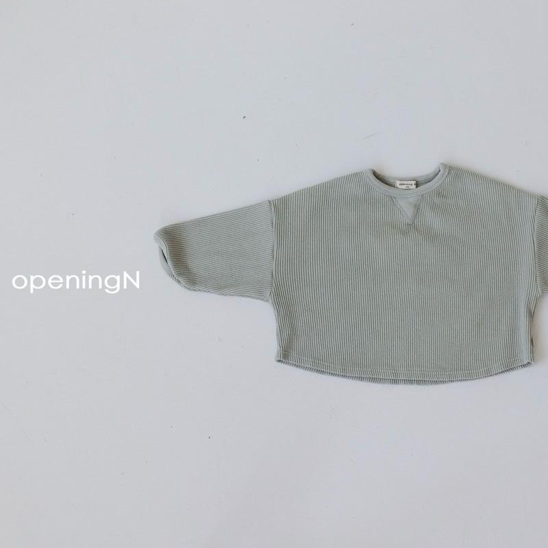 韓國🇰🇷openingN 童裝寬版落肩螺紋上衣-細節圖3