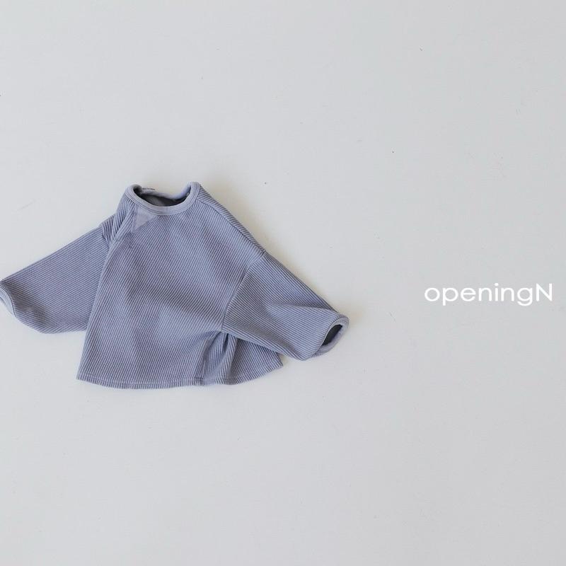 韓國🇰🇷openingN 童裝寬版落肩螺紋上衣-細節圖4