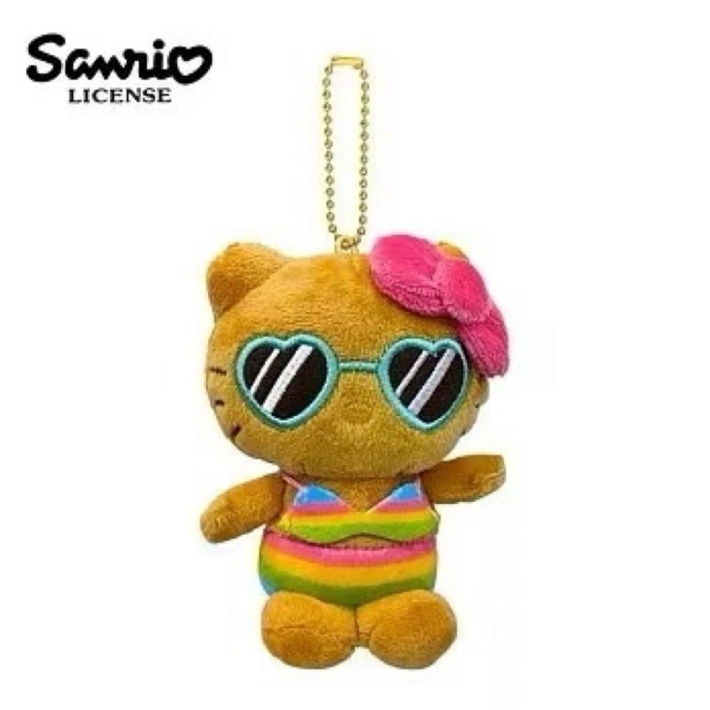 日本🇯🇵烤焦凱蒂貓愛心扣吊飾12公分 比基尼凱蒂貓吊飾  曬黑凱蒂貓愛心扣零錢包-細節圖4