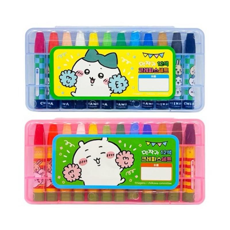 韓國🇰🇷吉伊卡哇12色蠟筆🖍️ 粉盒/藍盒 雙頭螢光筆 粉盒/藍盒 現貨-細節圖2