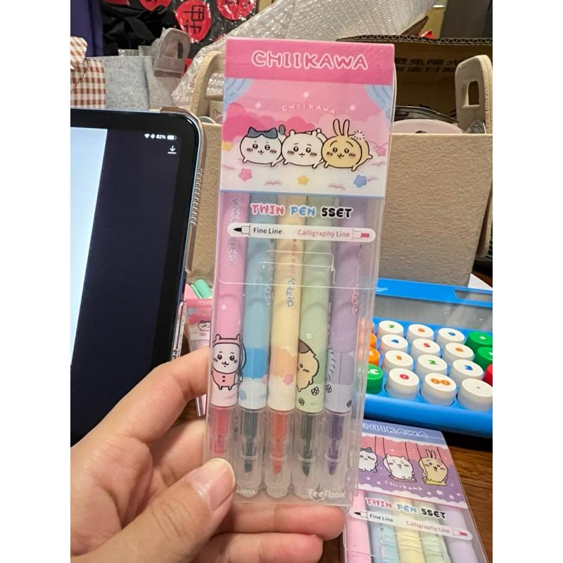 韓國🇰🇷吉伊卡哇12色蠟筆🖍️ 粉盒/藍盒 雙頭螢光筆 粉盒/藍盒 現貨-細節圖7