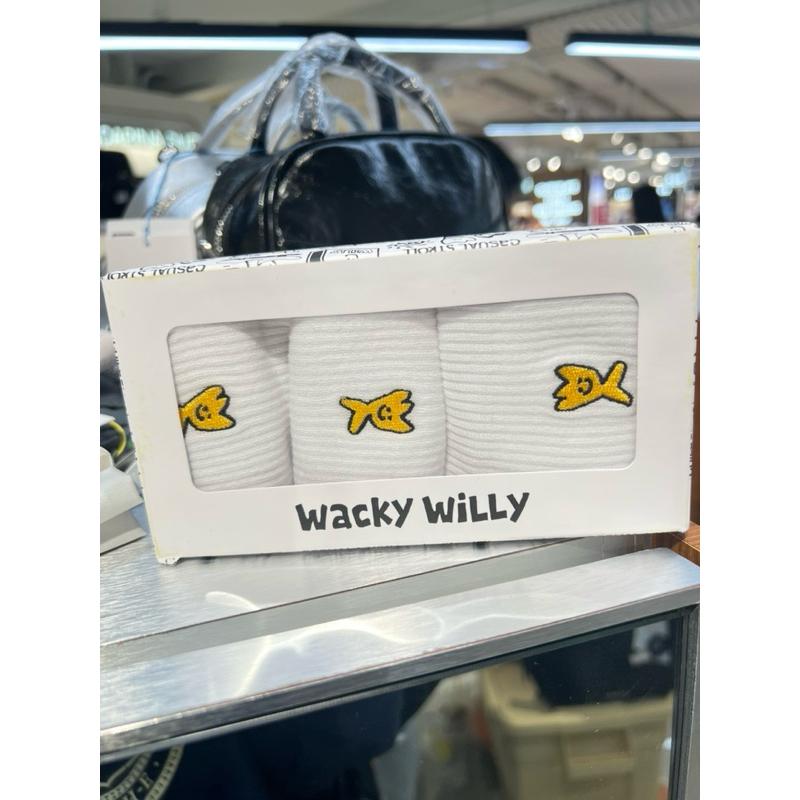 韓國🇰🇷Wacky Willy 禮盒三件組 小花 火柴人 白米黑三件組-細節圖3