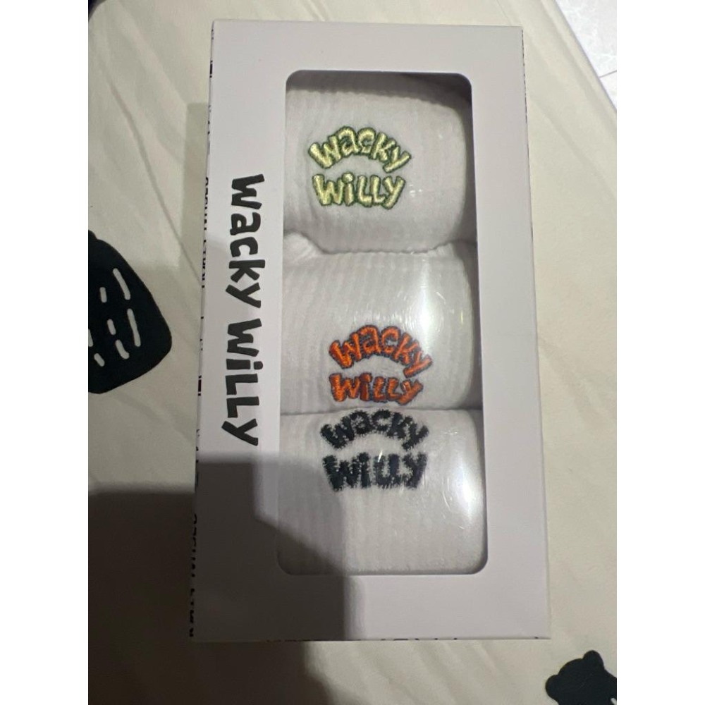 韓國🇰🇷Wacky Willy 禮盒三件組 小花 火柴人 白米黑三件組-細節圖5