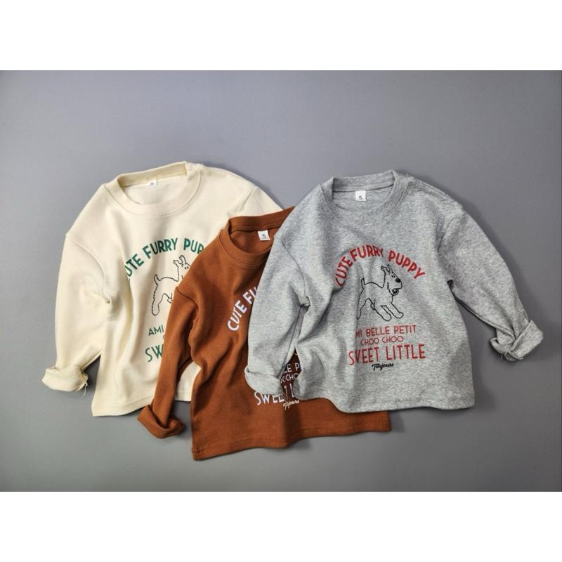 韓國🇰🇷minikin童裝狗狗印花長袖彈力上衣-細節圖2