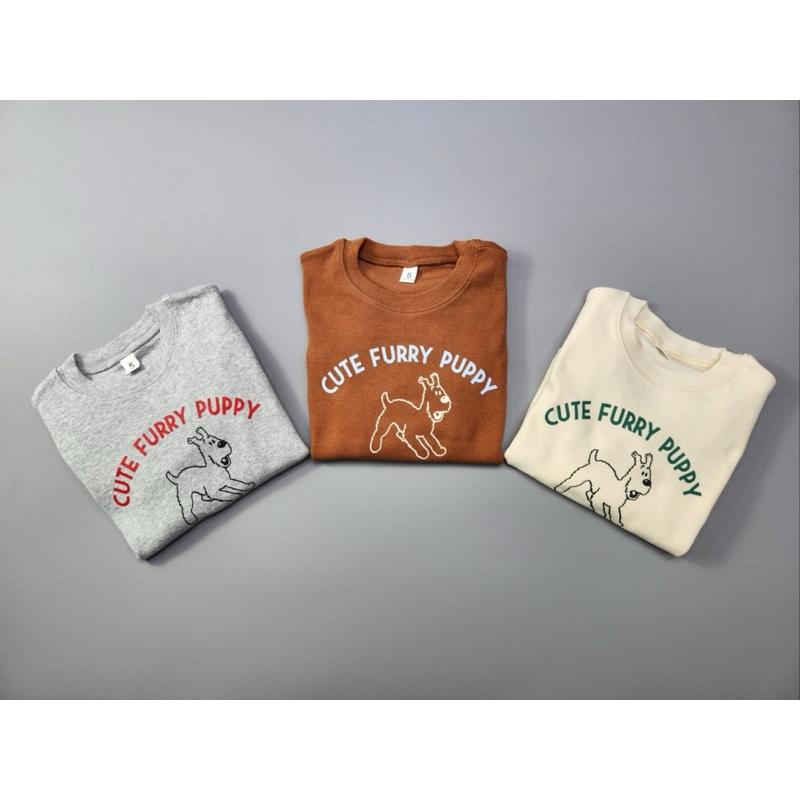 韓國🇰🇷minikin童裝狗狗印花長袖彈力上衣-細節圖3