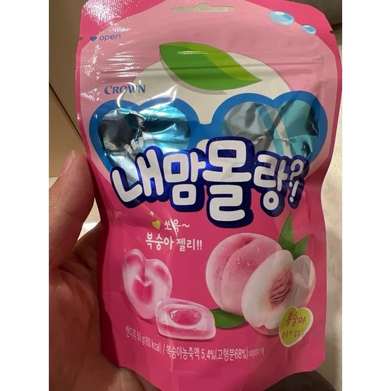 韓國🇰🇷Crown 心型爆漿軟糖 青蘋果🍏/水蜜桃🍑-細節圖3
