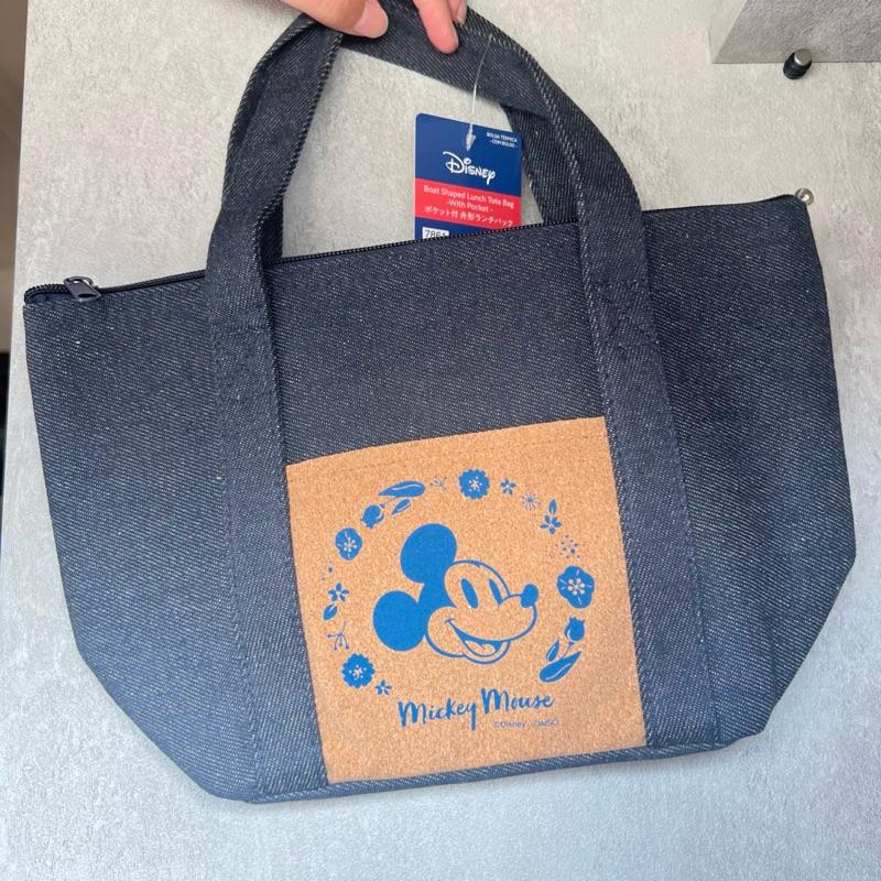 日本🇯🇵大創 保冷袋 環保袋 便當袋 維尼 米奇 牛仔布保冷袋-細節圖3