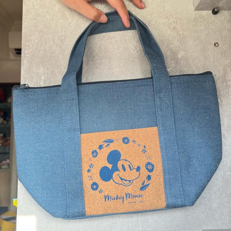 日本🇯🇵大創 保冷袋 環保袋 便當袋 維尼 米奇 牛仔布保冷袋-細節圖4