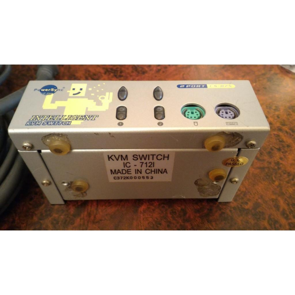 PS2介面 KVM  switch 2 PORT 電腦切換器 按鍵切換 熱鍵切換 附線材 CS-825-細節圖2