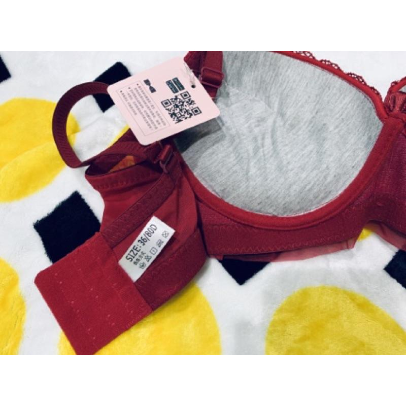全新吊牌未拆 超美 紅色蕾絲內衣 36/80D-細節圖3
