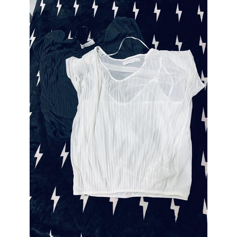 全新 Zara 黑白 雪紡 各一件 OL-細節圖3