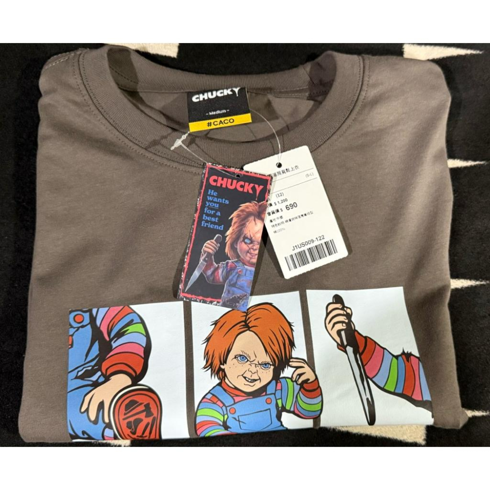 全新 吊牌未拆 恰吉 chucky 3格漫畫 短袖 t-shirt-細節圖4