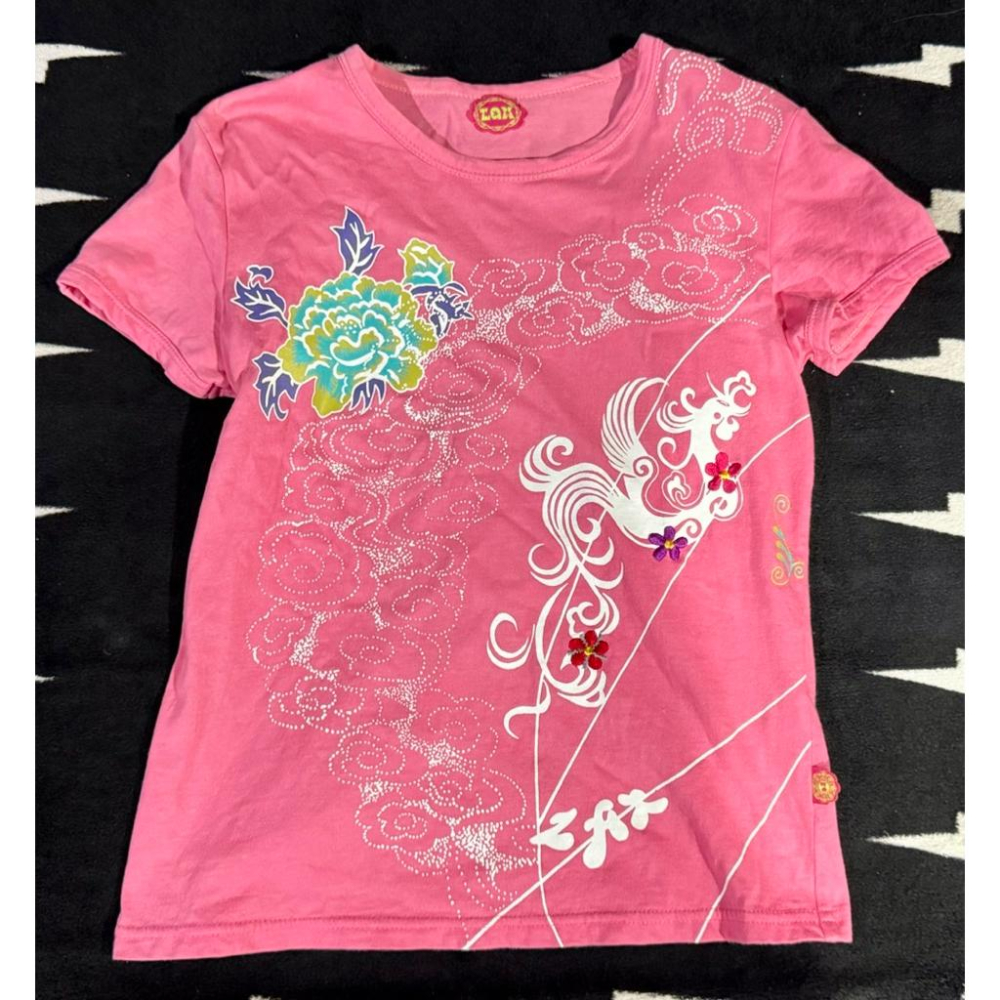 ZAX 刺繡 粉紅色 t-shirt-細節圖2