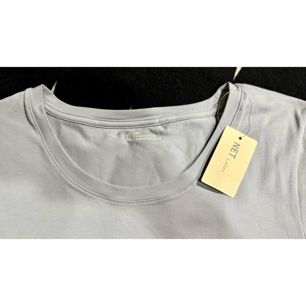 NET 吊牌未拆 全新 灰色涼t-shirt  T恤 短袖 上衣 圓領 彈性 親膚 透氣-細節圖2