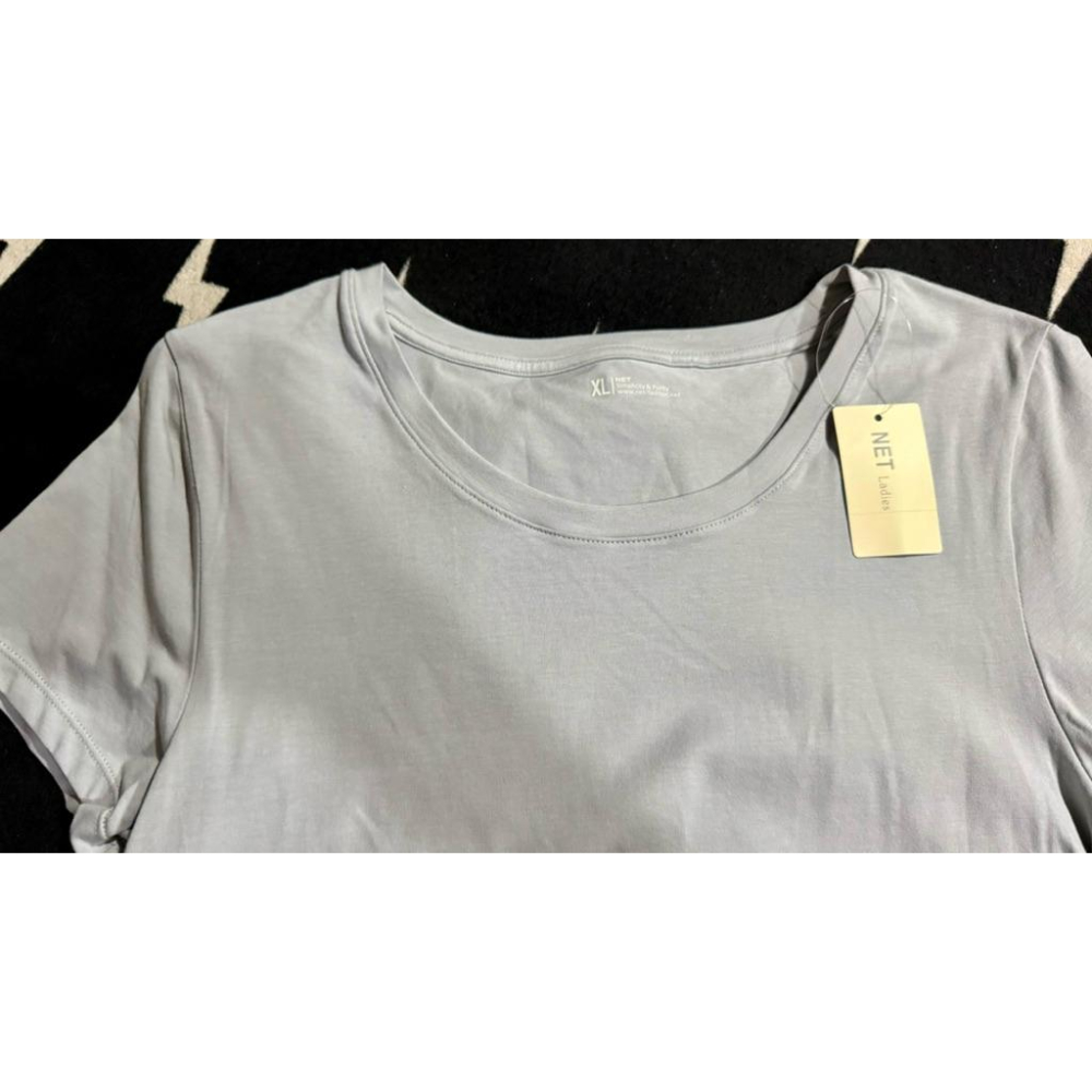 NET 吊牌未拆 全新 灰色涼t-shirt  T恤 短袖 上衣 圓領 彈性 親膚 透氣-細節圖3