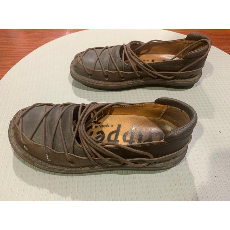 正品 trippen SHOEX 咖啡色綁帶鞋 皮鞋 蟑螂鞋 鞋側標37 24cm-細節圖4